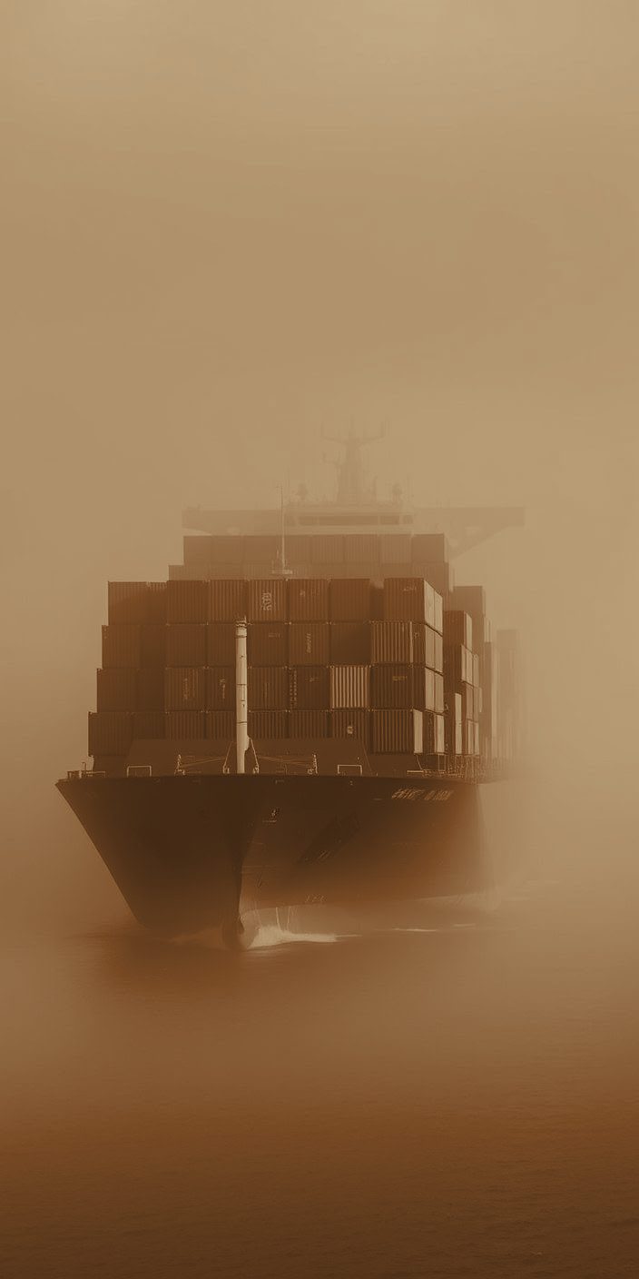 Cargo ship carrying shipping containers, representing Merova Tradex's import-export freight operations